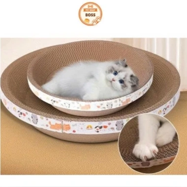 Bàn cào móng hình tròn chất lượng cao cho mèo cưng, kiêm ổ đệm nằm, giảm giá tặng quà