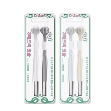 Bàn chải ba mặt Baek cho người lớn - Lông mềm, Đầu bảo vệ, Làm sạch lưỡi, Cặp đôi PD - 172.621 VND