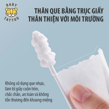 Bàn chải Baby Tattoo 360 xoay đầu, làm sạch răng miệng bé 0-2 tuổi, chỉ 120k