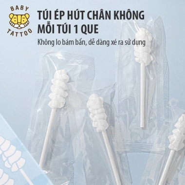 Bàn chải Baby Tattoo 360 xoay đầu, làm sạch răng miệng bé 0-2 tuổi, chỉ 120k