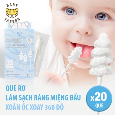 Bàn chải Baby Tattoo 360 xoay đầu, làm sạch răng miệng bé 0-2 tuổi, chỉ 120k 9 Bàn chải Baby Tattoo 360 xoay đầu, làm sạch răng miệng bé 0-2 tuổi, chỉ 120k 9