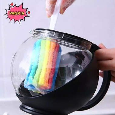 Bàn chải bọt biển cầu vồng đa năng - Chai nước, cốc rửa thủy tinh, máy chà sàn tay cầm, dụng cụ sạch VN 2 Bàn chải bọt biển cầu vồng đa năng - Chai nước, cốc rửa thủy tinh, máy chà sàn tay cầm, dụng cụ sạch VN 2