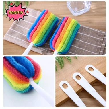 Bàn chải bọt biển cầu vồng đa năng - Chai nước, cốc rửa thủy tinh, máy chà sàn tay cầm, dụng cụ sạch VN 7 Bàn chải bọt biển cầu vồng đa năng - Chai nước, cốc rửa thủy tinh, máy chà sàn tay cầm, dụng cụ sạch VN 7