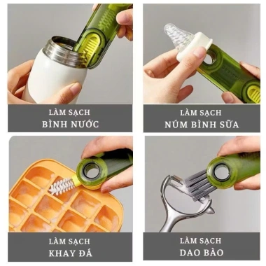 Bàn chải cọ cốc đa năng cho chén bình nước tiện lợi, sạch sẽ, chỉ 23.000₫
