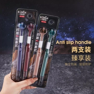 Bàn chải đánh răng ba mặt Casley lông mềm 360 - Làm sạch ba đầu, lớp phủ lưỡi, kẽ sinh viên, phù hợp cặp đôi gia đình
