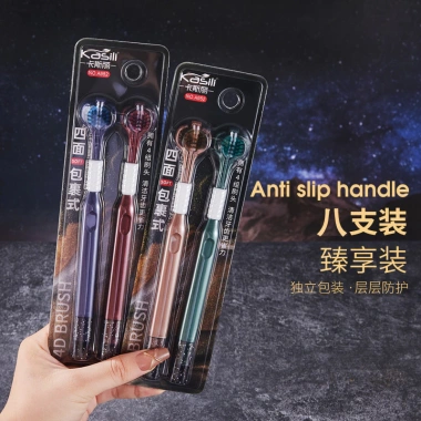 Bàn chải đánh răng ba mặt Casley lông mềm 360 - Làm sạch ba đầu, lớp phủ lưỡi, kẽ sinh viên, phù hợp cặp đôi gia đình