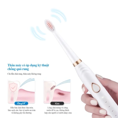 Bàn Chải Đánh Răng Điện IBRUSH Sóng Âm 3 Chế Độ – Đánh Răng, Rửa Mặt, Massage Giá 49.000₫