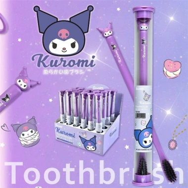 Bàn chải đánh răng Kuromi Melody Sanrio lông mềm cho trẻ em và người lớn - Thiết kế du lịch di động, chỉ 40.149 VND