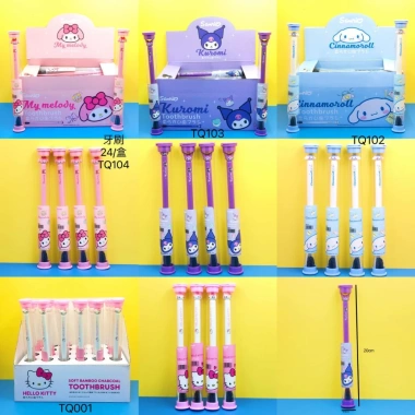 Bàn chải đánh răng Kuromi Melody Sanrio lông mềm cho trẻ em và người lớn - Thiết kế du lịch di động, chỉ 40.149 VND