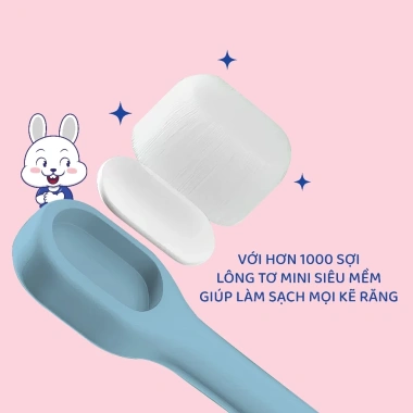 Bàn chải đánh răng Wetee cho bé từ 1 tuổi hình thỏ xinh xắn, lông mềm siêu nhẹ 4