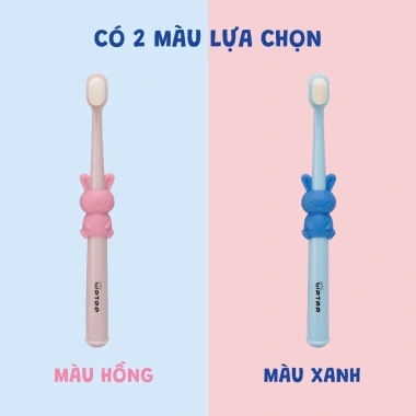 Bàn chải đánh răng Wetee cho bé từ 1 tuổi hình thỏ xinh xắn, lông mềm siêu nhẹ 7