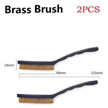 Bàn chải dây đồng thau 2 chiếc - Nylon & Thép, Loại bỏ rỉ sét, Máy mài đánh bóng, Làm sạch - 39.837 VND