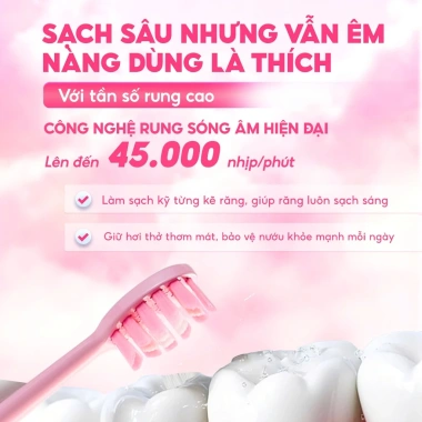 Bàn chải điện Brushie Promax - Quà tặng Valentine 14/3 & 8/3, 15 chế độ làm sạch, giảm còn 1,210,000₫ 4