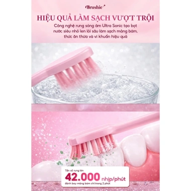 Bàn chải điện Brushie Ultra 8/3 - Quà tặng ý nghĩa, giá ưu đãi 1.120.000 (giá gốc 928k) LIS 5