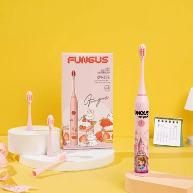 Bàn chải điện cho bé Fungus DY-332 sóng âm, chống nước IPX7, tặng 3 đầu, giảm giá 180k 8