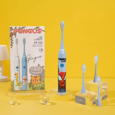 Bàn chải điện cho bé Fungus DY-332 sóng âm, chống nước IPX7, tặng 3 đầu, giảm giá 180k 9