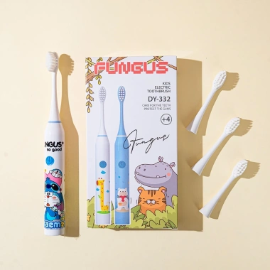 Bàn chải điện cho bé Fungus DY-332 sóng âm, chống nước IPX7, tặng 3 đầu, giảm giá 180k 10