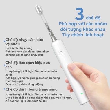 Bàn chải điện REISONIC H610 Pro – Quét rung, nhôm mạ đen, 3 đầu chải – 580.000₫
