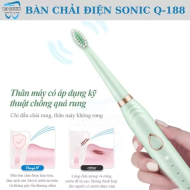 Bàn chải điện Sonic 3in1 Q-188 rửa mặt, mát xa, kháng nước IPX7, 6 tháng BH, 267.000 VND