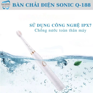 Bàn chải điện Sonic 3in1 Q-188 rửa mặt, mát xa, kháng nước IPX7, 6 tháng BH, 267.000 VND