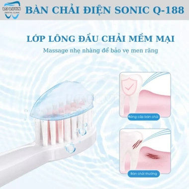Bàn chải điện Sonic 3in1 Q-188 rửa mặt, mát xa, kháng nước IPX7, 6 tháng BH, 267.000 VND