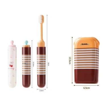Bàn Chải Du Lịch DITIPOO 2 trong 1 Gập Lại, Hộp Mini Bảo Quản Kem, Mang Cắm Trại