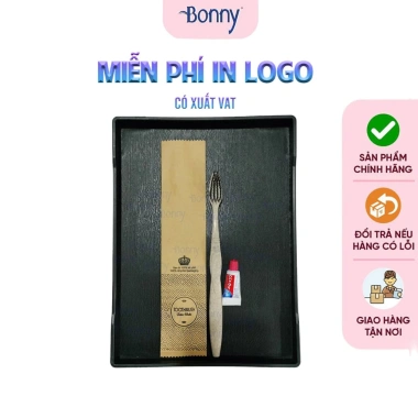 Bàn chải khách sạn dùng 1 lần lúa mạch mềm, đóng túi kraft, thân thiện môi trường, 100 chiếc - 199.000 VND