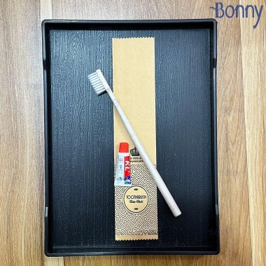 Bàn chải khách sạn dùng 1 lần lúa mạch mềm, đóng túi kraft, thân thiện môi trường, 100 chiếc - 199.000 VND