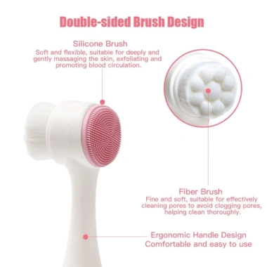 Bàn chải làm sạch da mặt hai mặt Massage 3D - Tiện dụng, Giá chỉ 36.091 VND