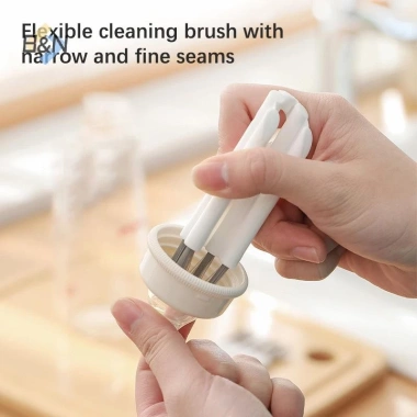 Bàn chải nắp cốc đa chức năng B & N - Dùng tay cầm cong, làm sạch nhanh, giảm giá tới 31.428₫ 2