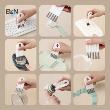 Bàn chải nắp cốc đa chức năng B & N - Dùng tay cầm cong, làm sạch nhanh, giảm giá tới 31.428₫ 4