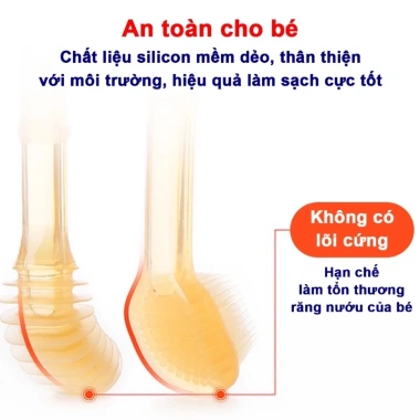 Bàn chải & rơ lưỡi silicon cho bé 0‑18 tháng A33 – Siêu mềm, an toàn, 35.000₫ 9