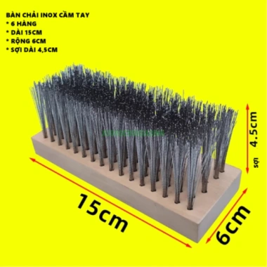 Bàn Chải Sắt Cầm Tay 15cm - Chà Cọ Rêu, Vệ Sinh Sân, Rửa Sàn, Giá 30.000