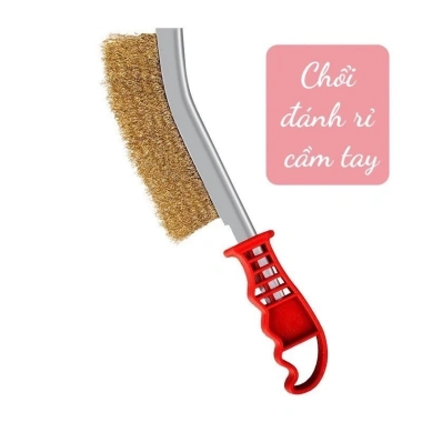 Bàn Chải Sắt Đánh Rỉ Cầm Tay Cán Đỏ 90g - Chổi Chà Rỉ Đẹp Giá 15.999 VND