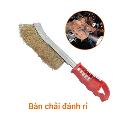 Bàn Chải Sắt Đánh Rỉ Cầm Tay Cán Đỏ 90g - Chổi Chà Rỉ Đẹp Giá 15.999 VND