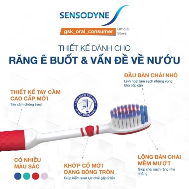 Bàn chải SENSODYNE Sensitive & Gum lông mềm, làm sạch nhẹ nhàng, bảo vệ nướu - Giá ưu đãi 61.740 VND 3 Bàn chải SENSODYNE Sensitive & Gum lông mềm, làm sạch nhẹ nhàng, bảo vệ nướu - Giá ưu đãi 61.740 VND 3
