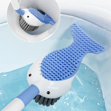 Bàn chải silicon hình cá voi + Dụng cụ vệ sinh phòng tắm phun cốc hút, chỉ 97.900₫