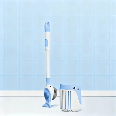 Bàn chải silicon hình cá voi + Dụng cụ vệ sinh phòng tắm phun cốc hút, chỉ 97.900₫