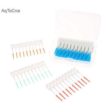 Bàn chải silicon kẽ răng AqToCna 200 chiếc – Dụng cụ làm sạch răng có ren, giá 40.920₫