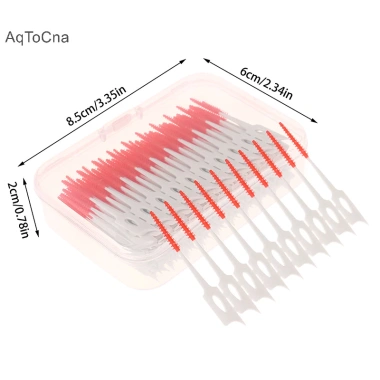 Bàn chải silicon kẽ răng AqToCna 200 chiếc – Dụng cụ làm sạch răng có ren, giá 40.920₫