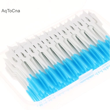 Bàn chải silicon kẽ răng AqToCna 200 chiếc – Dụng cụ làm sạch răng có ren, giá 40.920₫