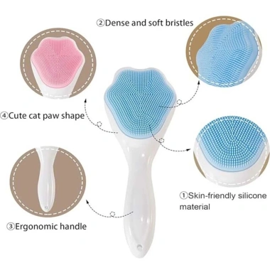 Bàn chải Silicone Cat Claw Shape - Rửa mặt nhẹ nhàng, tẩy tế bào chết, cầm tay