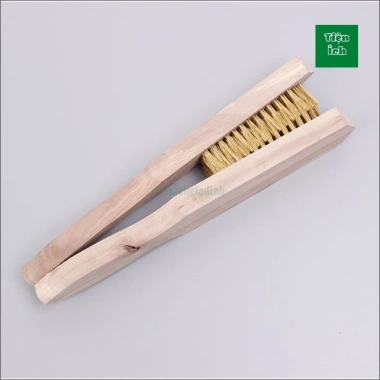 Bàn chải sợi đồng 27cm đánh rỉ sét, chà cọ kim loại - tay cầm gỗ, giá 65.000 VND 2