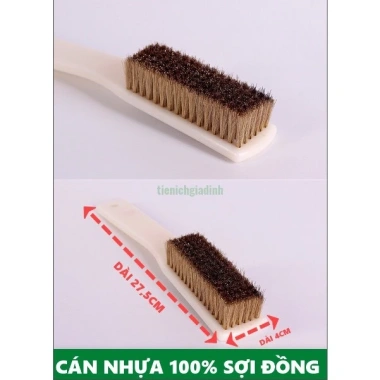 Bàn chải sợi đồng 27cm đánh rỉ sét, chà cọ kim loại - tay cầm gỗ, giá 65.000 VND 8