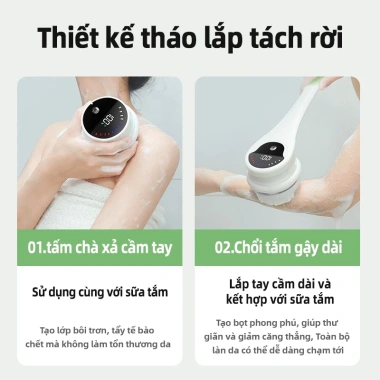Bàn Chải Tắm Điện EXYT Spa 5 in 1 Xoay 360 IPX6 5 Đầu Chải USB - Vệ Sinh Toàn Thân 2 Bàn Chải Tắm Điện EXYT Spa 5 in 1 Xoay 360 IPX6 5 Đầu Chải USB - Vệ Sinh Toàn Thân 2