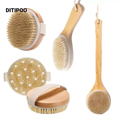 Bàn chải tắm DITIPOO lông lợn gỗ tự nhiên mềm mại bền bỉ tẩy tế bào chết hiệu quả Bàn chải tắm DITIPOO lông lợn gỗ tự nhiên mềm mại bền bỉ tẩy tế bào chết hiệu quả