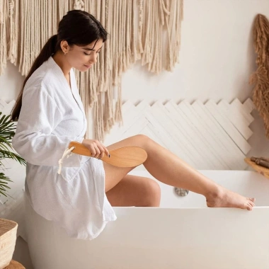 Bàn chải tắm DITIPOO lông lợn gỗ tự nhiên mềm mại bền bỉ tẩy tế bào chết hiệu quả