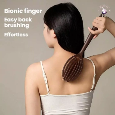 Bàn chải tắm lông lợn tơ dừa 2 trong 1 - Massage tẩy tế bào chết khô ướt, tay cầm dài 2