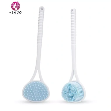 Bàn chải tắm silicone hai mặt dài tay cầm Massage lưng lông mềm 97.900đ Springevenstar