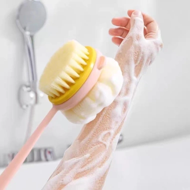 Bàn chải tắm tóc mềm dài xốp hai mặt - tẩy tế bào chết lưng, giao hàng địa phương nhanh